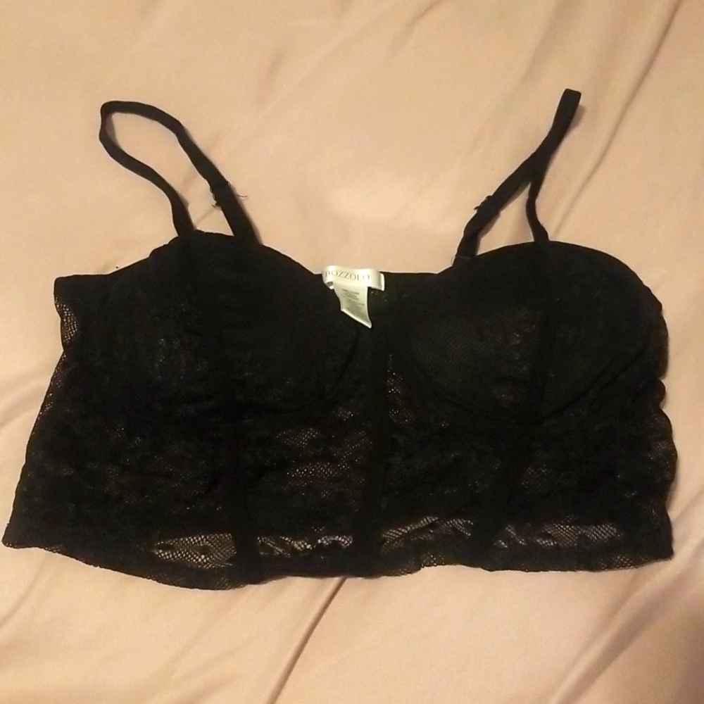Lace black bralette crop top